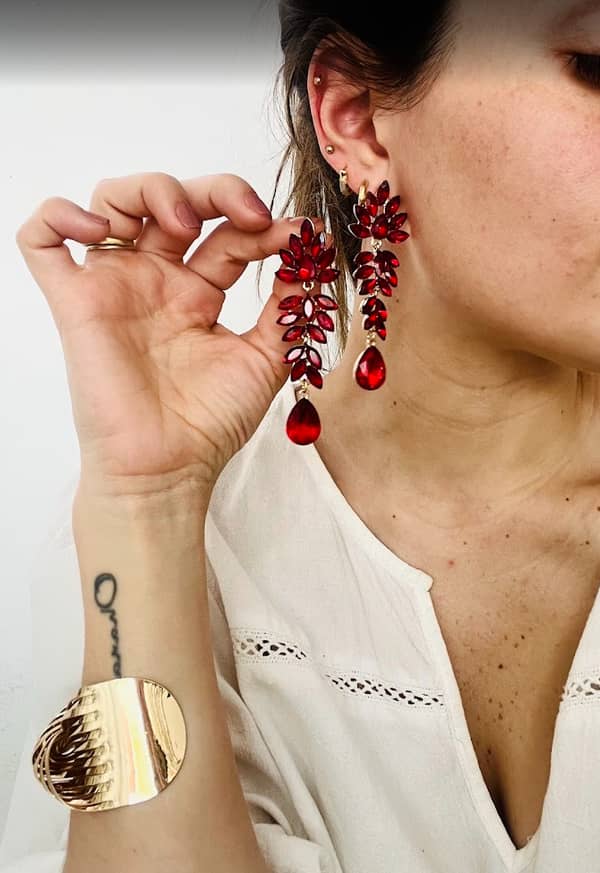 Caravanas Elena rojo